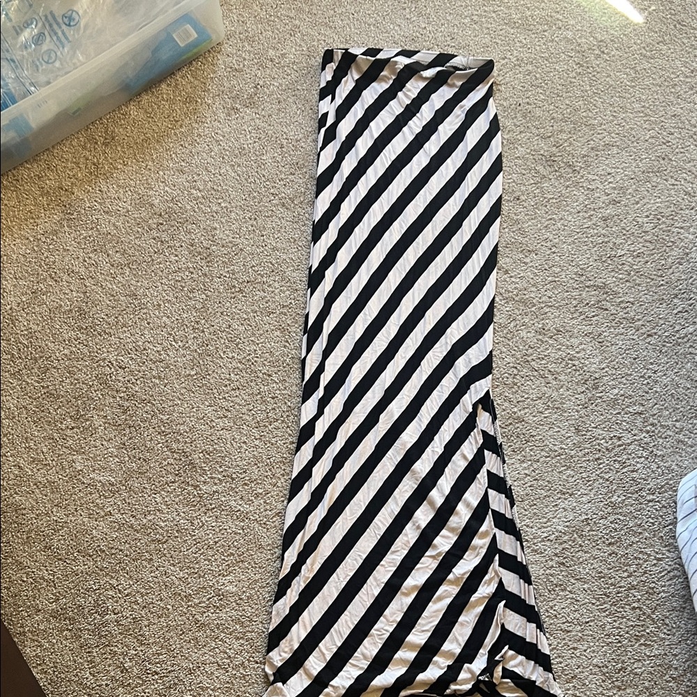 Striped Black and White Maxi Skirt Sz S